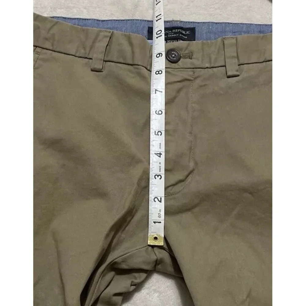 Banana Republic Mens Chino Pants 30x29 Beige Khaki Fulton Skinny Fit Flat Front